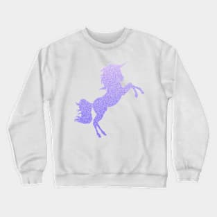 Pastel Purple Ombre Faux Glitter Unicorn Crewneck Sweatshirt